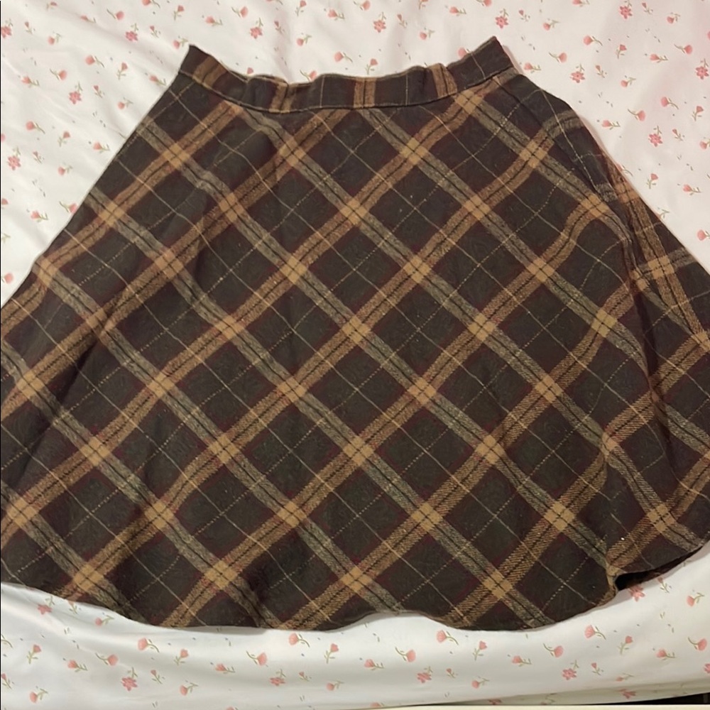 Allegra K Brown and Tan A-Line Casual Skirt